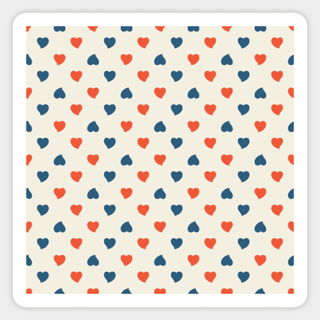 Stylized red and blue hearts on a light background. Sticker by masha